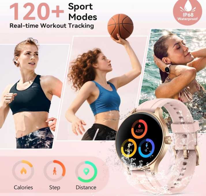 Smartwatch Damski Fitpolo (2 paski w zestawie) – 1,27" Monitor zdrowia