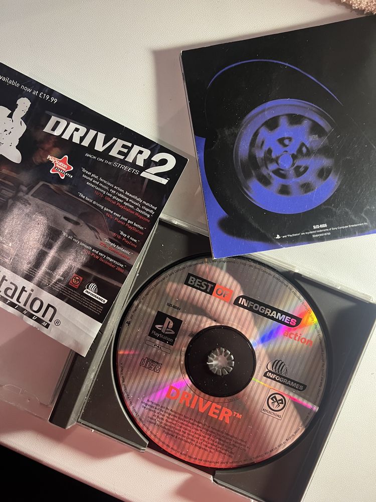 Ліцензійний-оригінальний диск Driver 1 для ps1, playstation 1