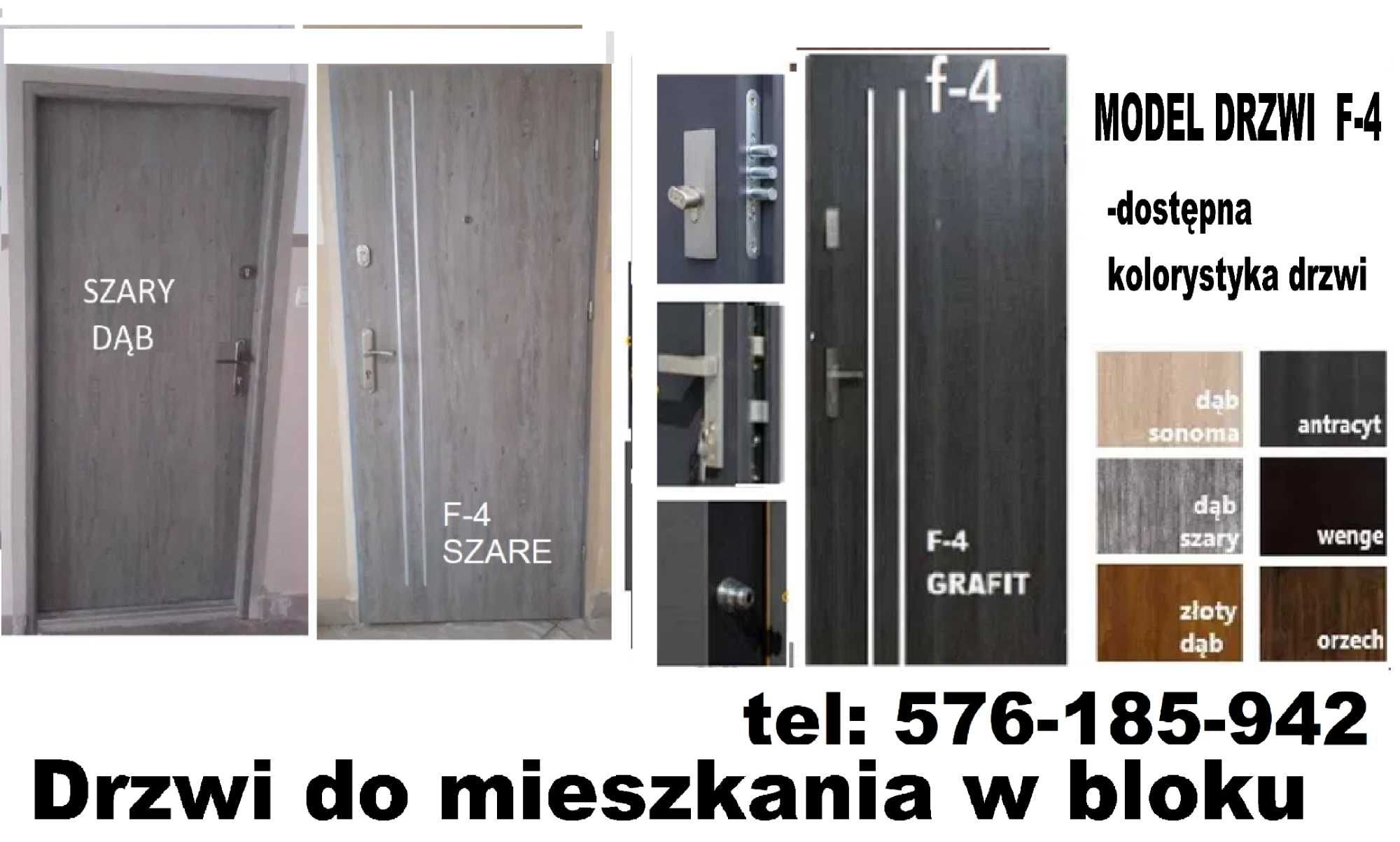 Drzwi zewnętrzne wewnątrzklatkowe ,wejściowe z montażem
