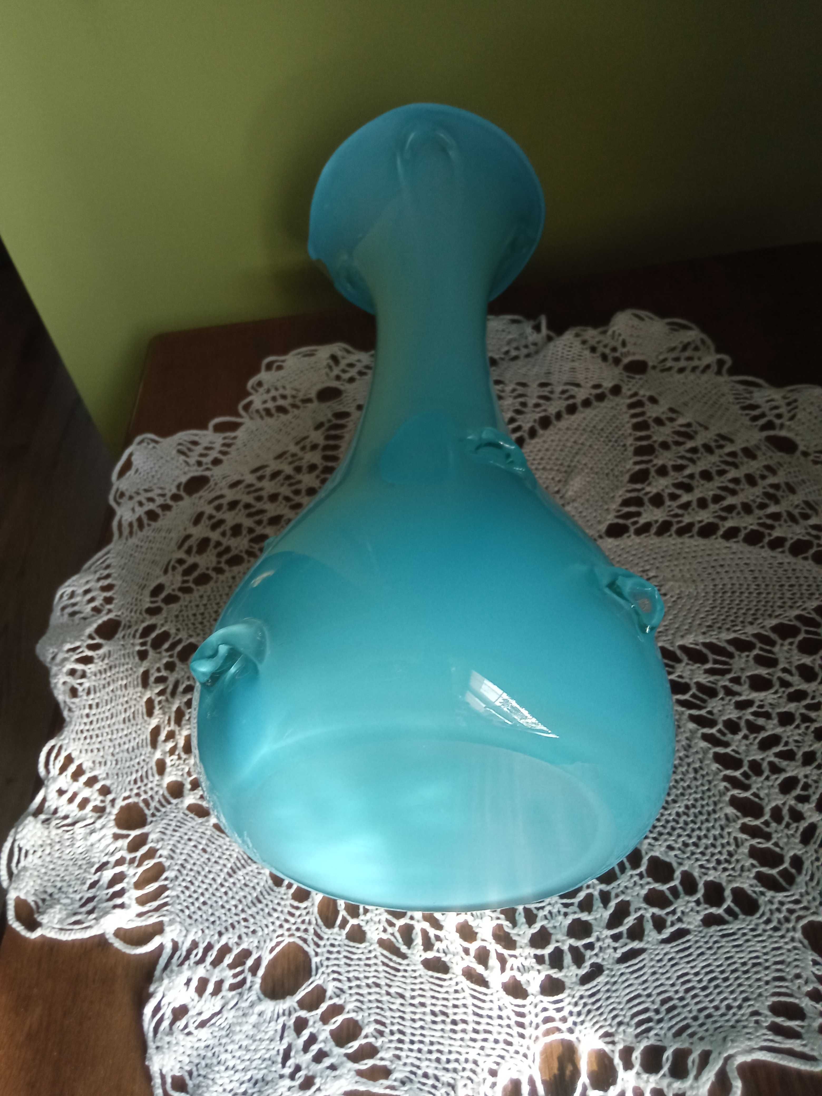Duży wazon błękitny sękacz PRL
