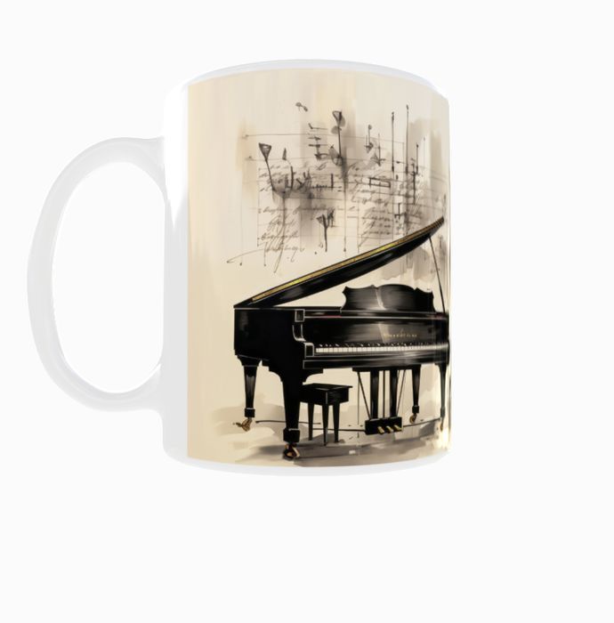 Kubek 300ml Muzyka Klasyczna Grand Piano fortepian nuty