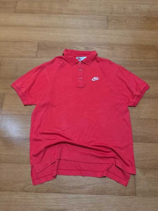 Vintage Nike Red Polo Shirt – Size M - 90s Classic, Good Condition