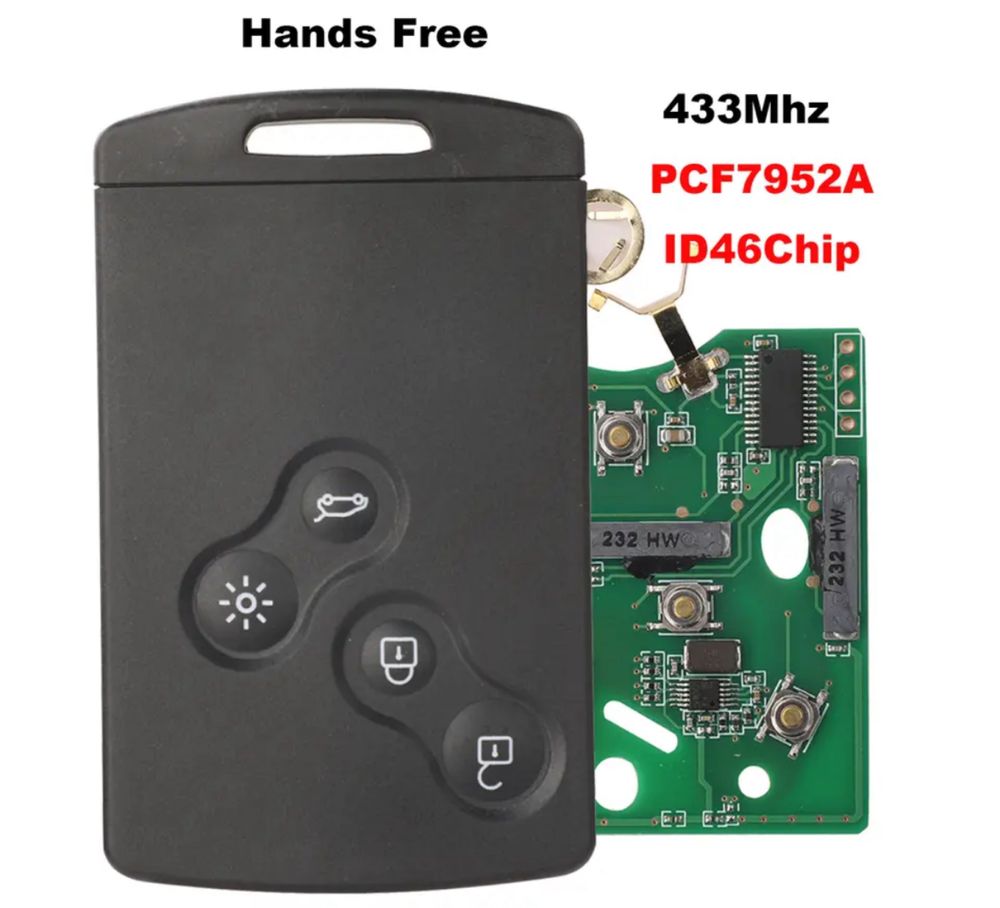 Ключ карта для Renault 433Mhz PCF7952 безключевий доступ
