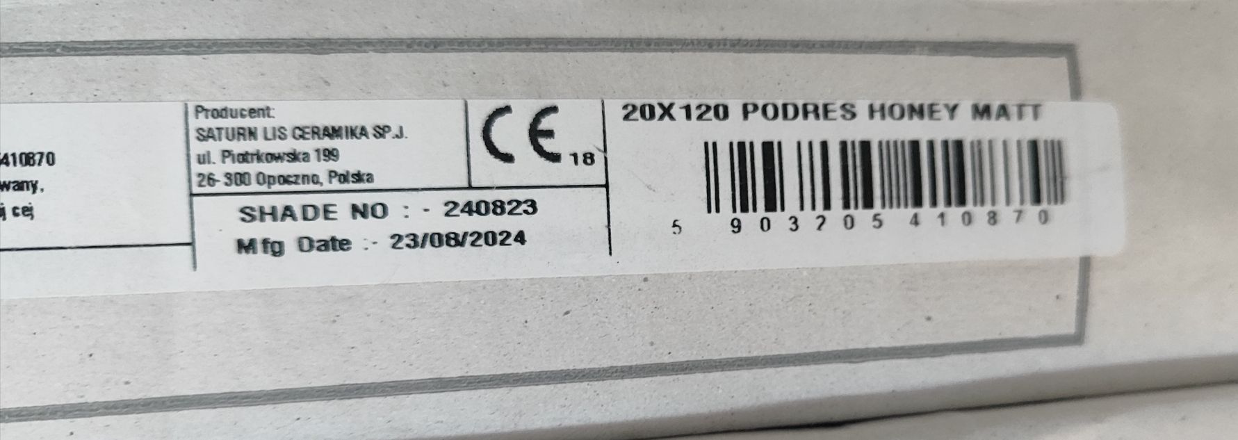 Gres 7,2m2, płytki drewnopodobne