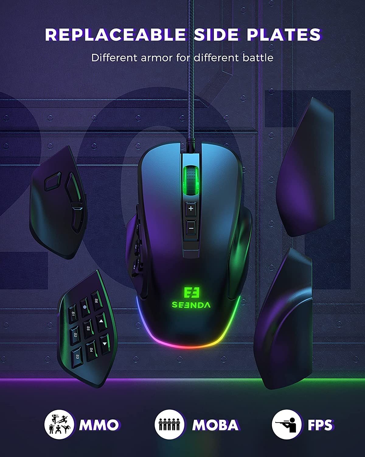 НОВАЯ ИГРРОВАЯ мышь SEENDA YC-YJ101 доступнее Razer Naga