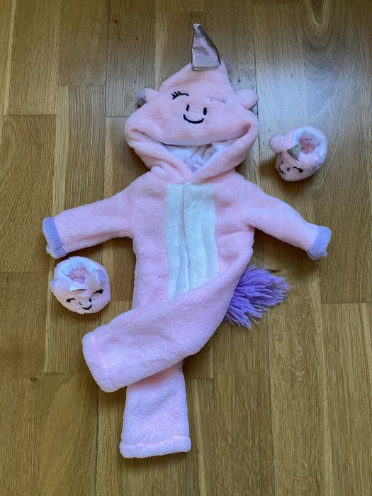 Kombinezon jednorożec z kapciami do bobasa 37-8 cm