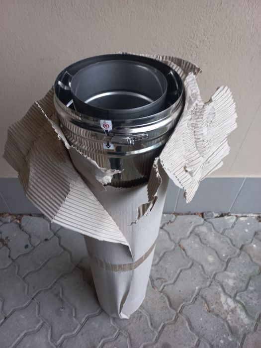 Komin  powietrzno-spalinowy  CLV021 150/200,dł 100 cm stal nierdzewna