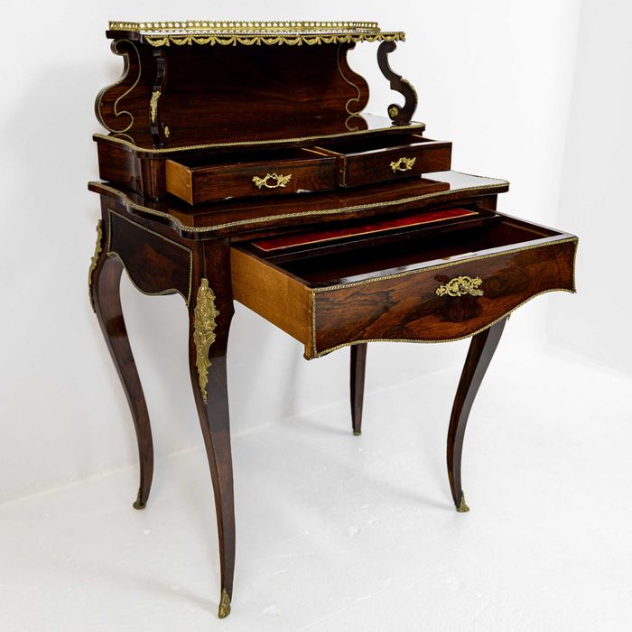 Damski sekretarzyk biurko Ludwik XV antyk Francja stare palisander