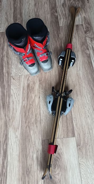 Narty zjazdowe 123cm Elan buty rozmiar 39 dla dziecka 8-10 lat zestaw