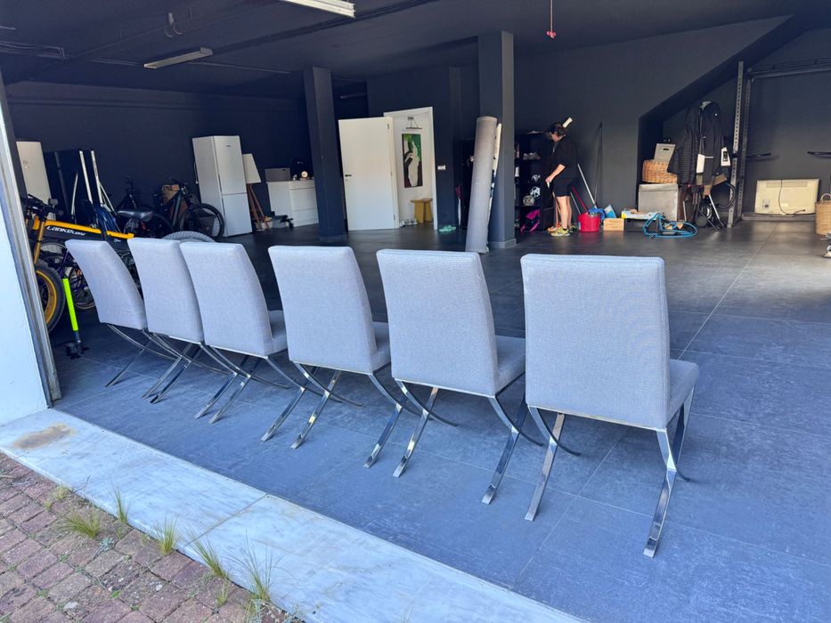 Conjunto de 6 cadeiras em inox — usadas, bom estado