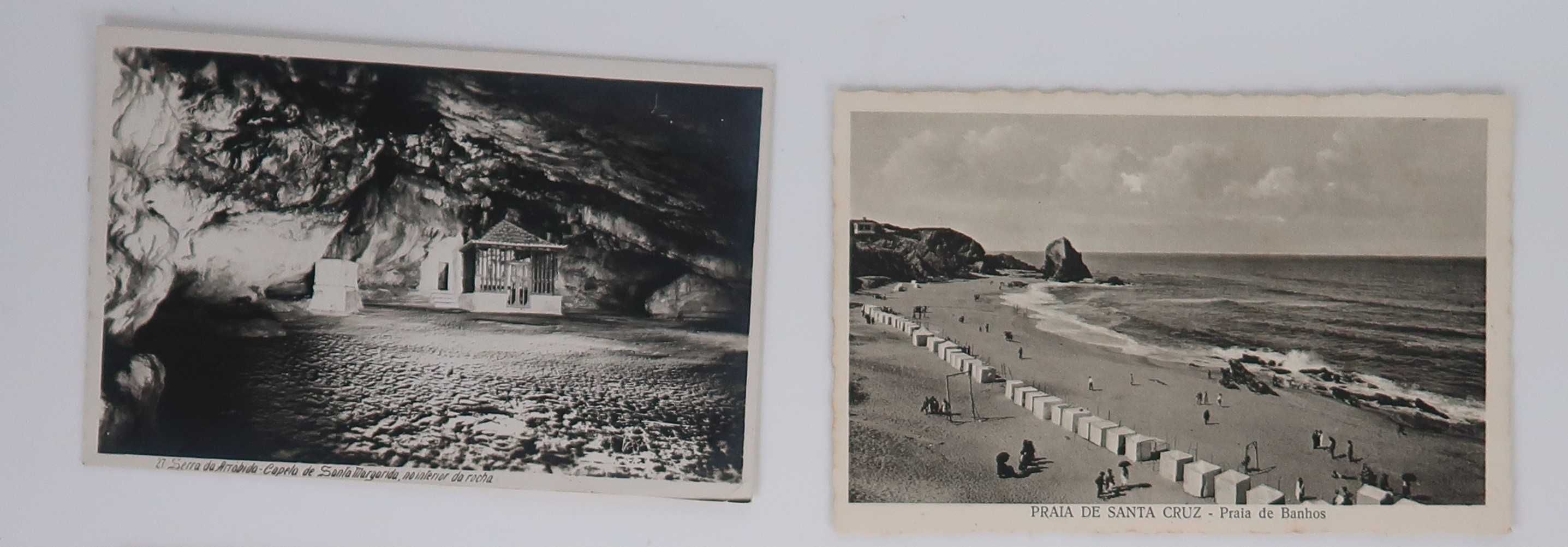 6 postais antigos - Serra da Arrábida e Praia Santa Cruz
