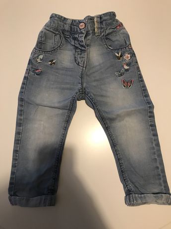 Spodnie Next 1.5-2 lat 92 na gumce, regulowane, dżinsowe,wygodne