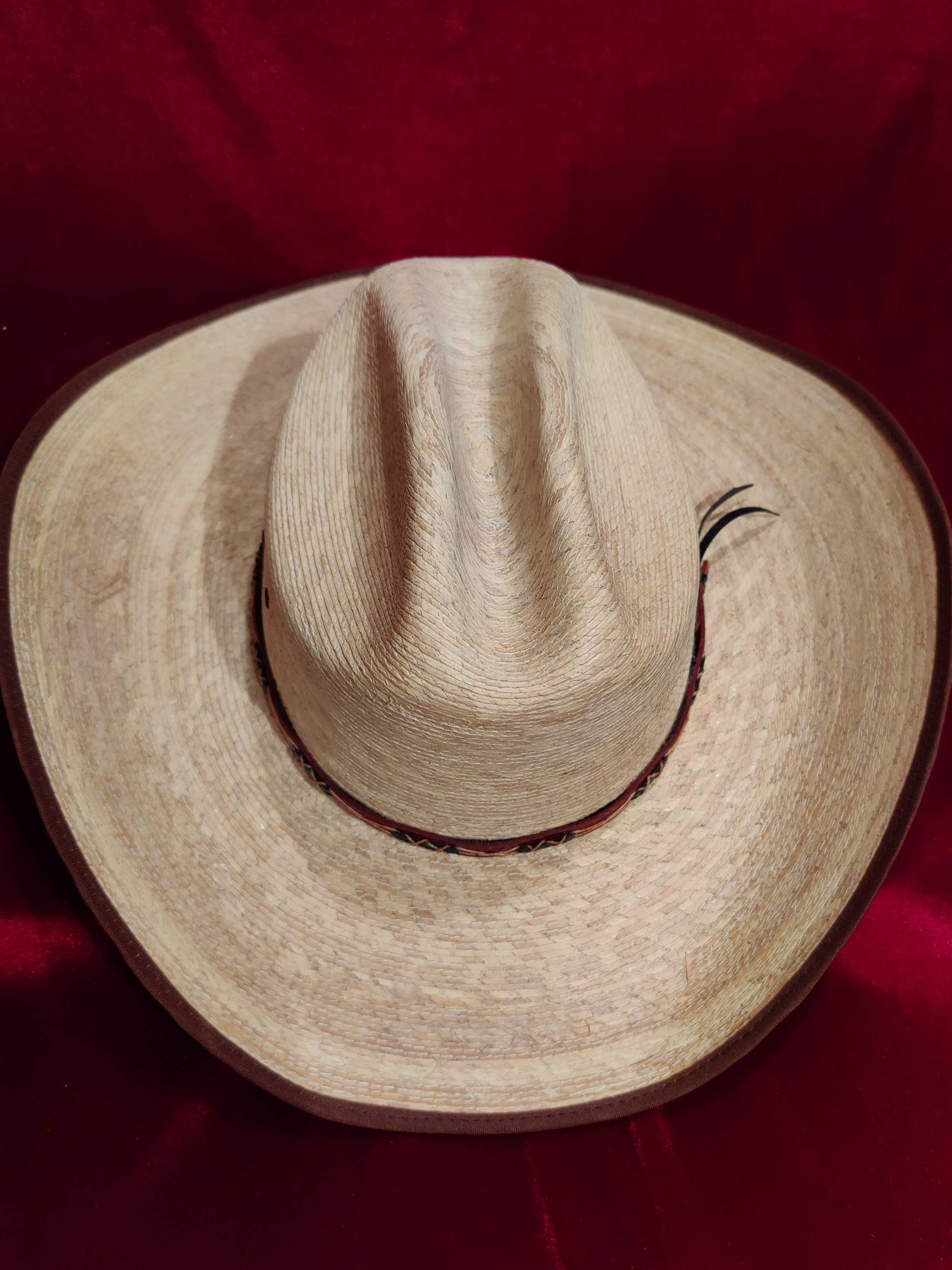 Чоловічий  ковбойський капелюх із  пальмової соломи.58 р-р.