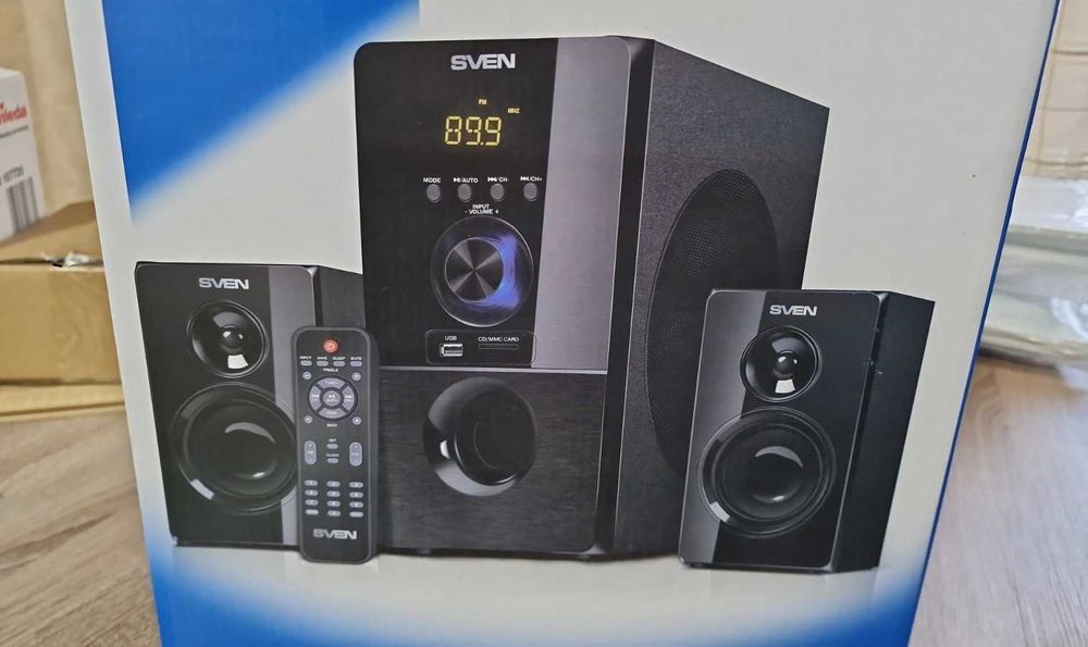 Акустика для дома Sven 2.1 Пульт ДУ Радио Флеш карта Супер акустика