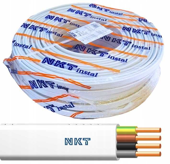 Przewód Płaski kabel elektryczny NKT INSTAL 3x1,5 2,5 750V podtynkowy