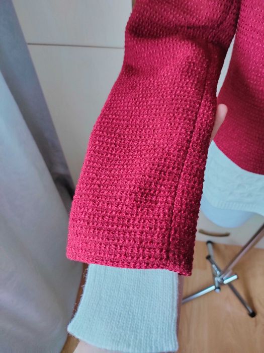 Bodyflirt NOWA bordowa krótka marynarka 36 S elegancka dekolt V