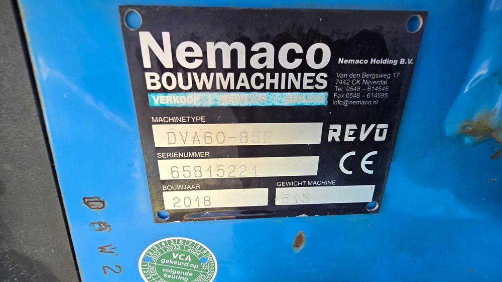 Zagęszczarka Nemaco DVA 60-85E Wacker Bomag Weber Ammann Dynapac