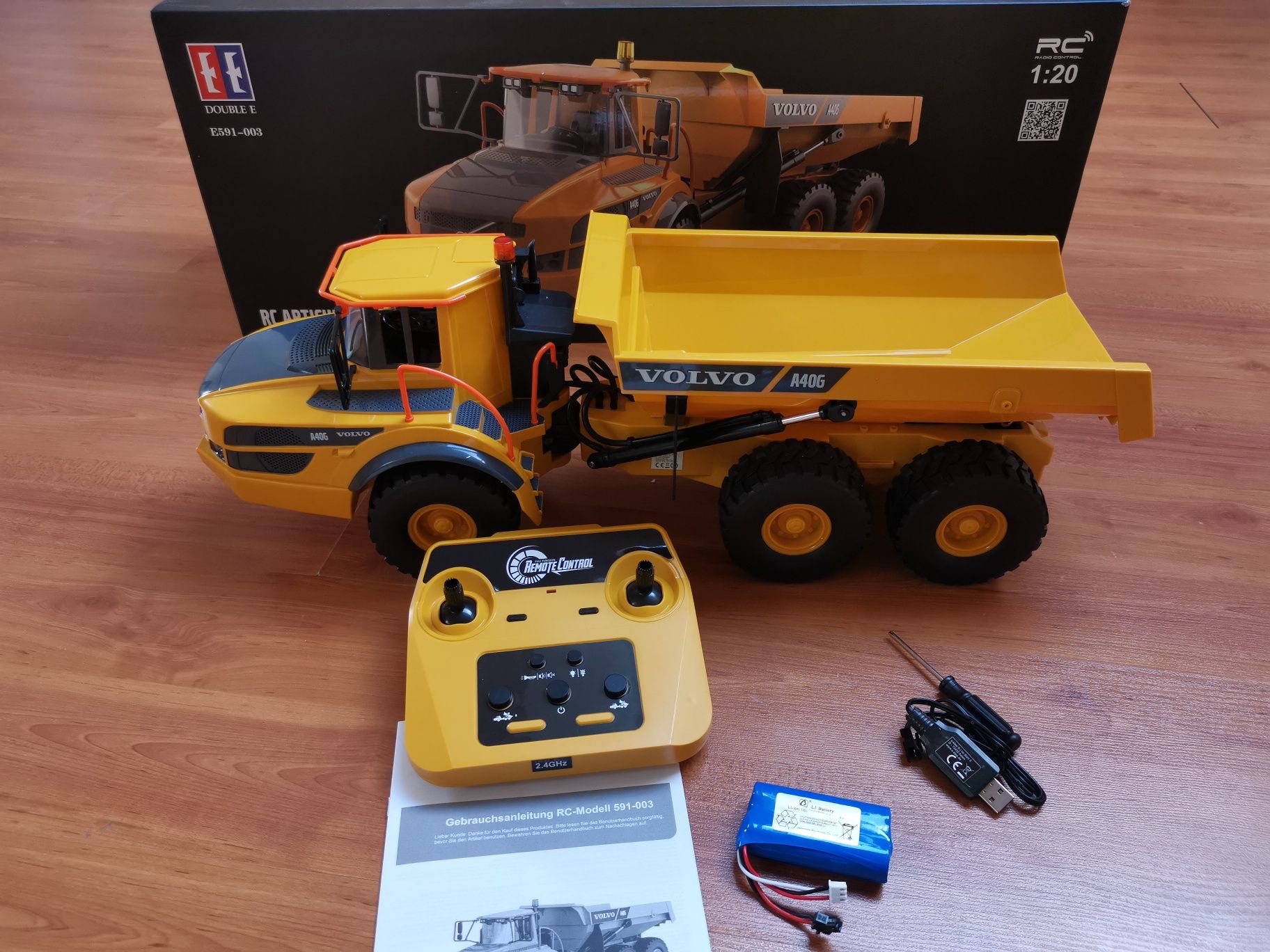 Camião RC Volvo A40G articulado basculante E591 Double E 1:20