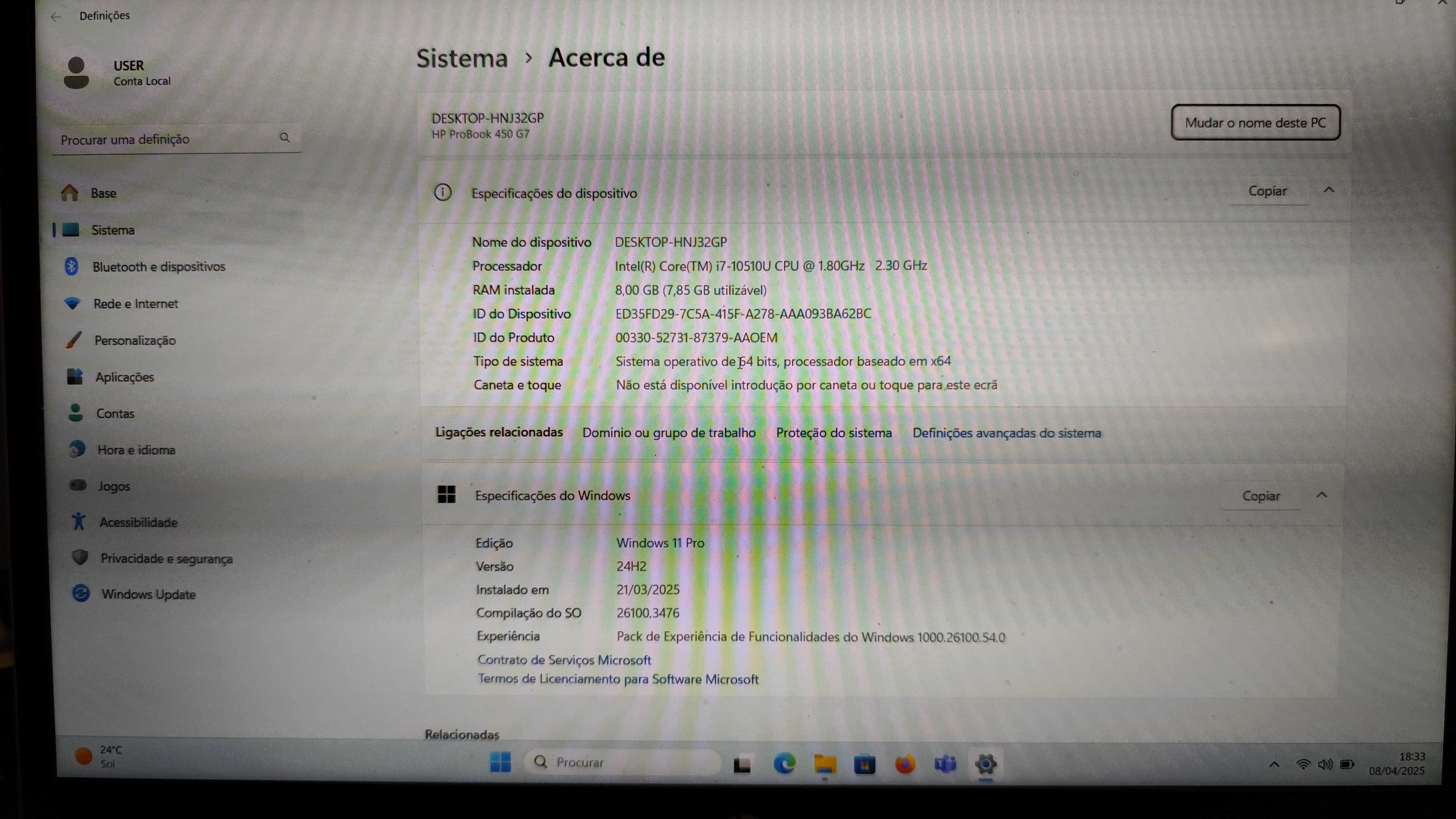 2 x Portatil HP ProBook 450 G7, i7 10th 16Gb Ram, SSD 240 Gb Nvme