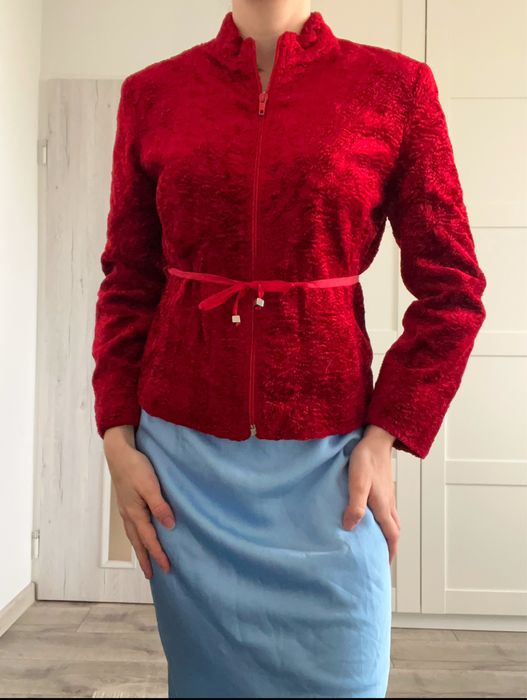 Krotka kurtka sztuczne futerko y2k avantgarde premium pinko vintage