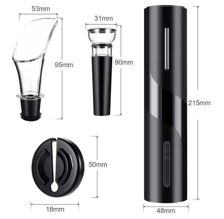 Nowy elektryczny bezprzewodowy korkociąg otwieracz do wina 4w1