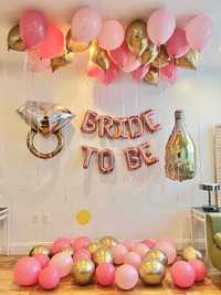 шарики на девичник гирлянда фольгированная надпись bride to be