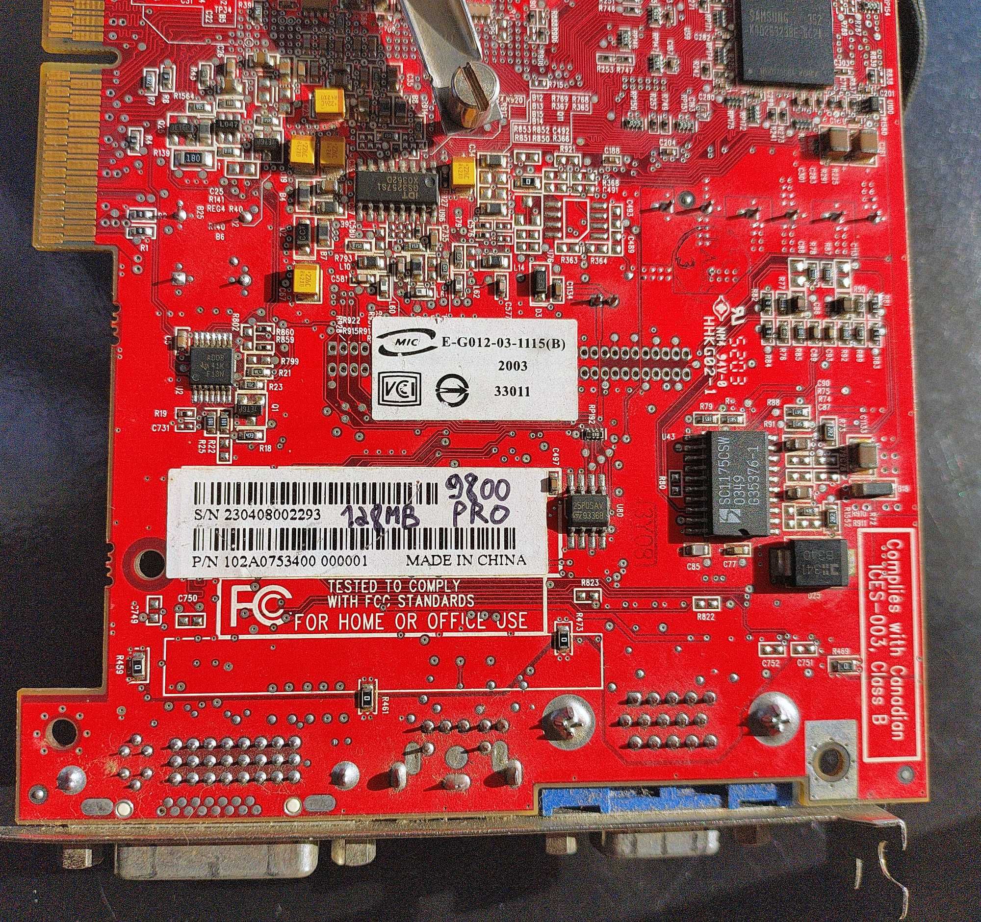 Placa Gráfica Ati Radeon 9800 Pro AGP 128MB 3.3V