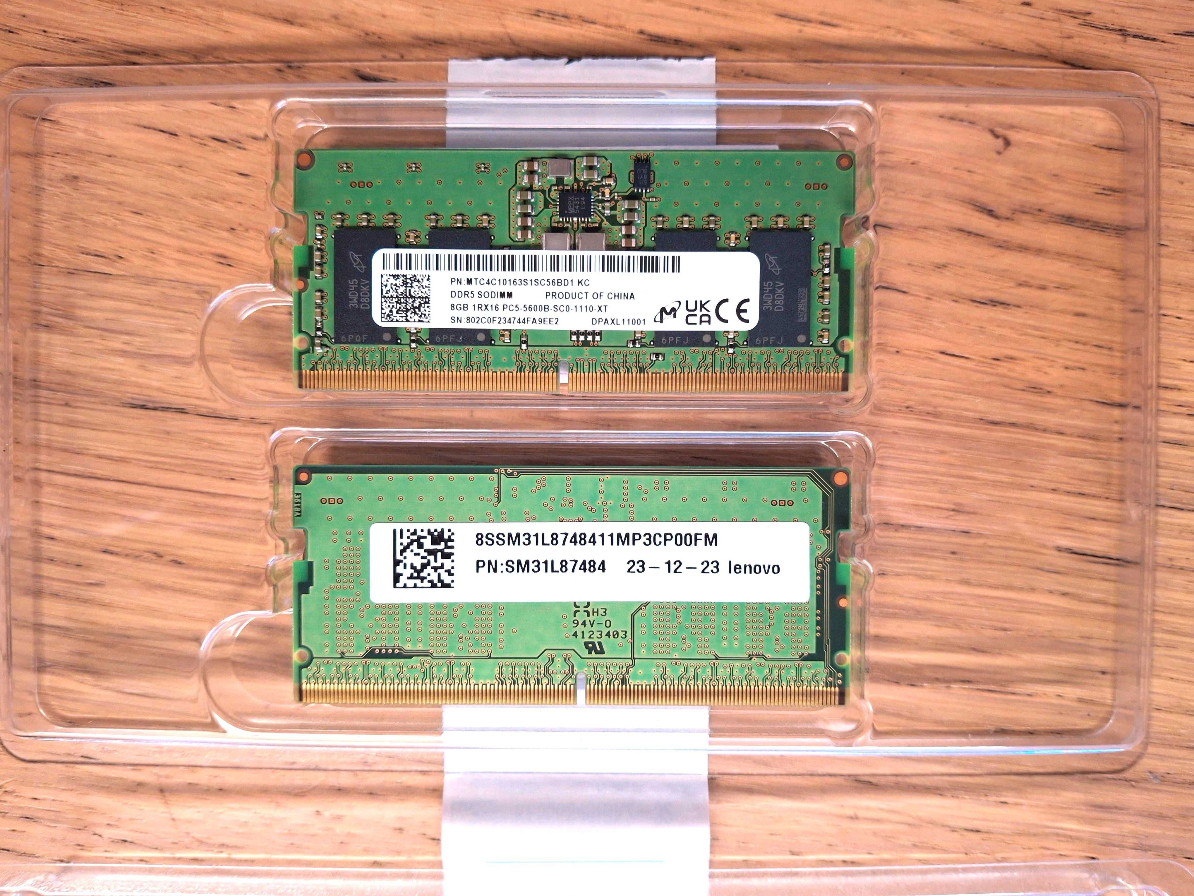 DDR5 laptop 16gb (8gbx2) PC5- 5600 NOWA pamięć Lenovo
