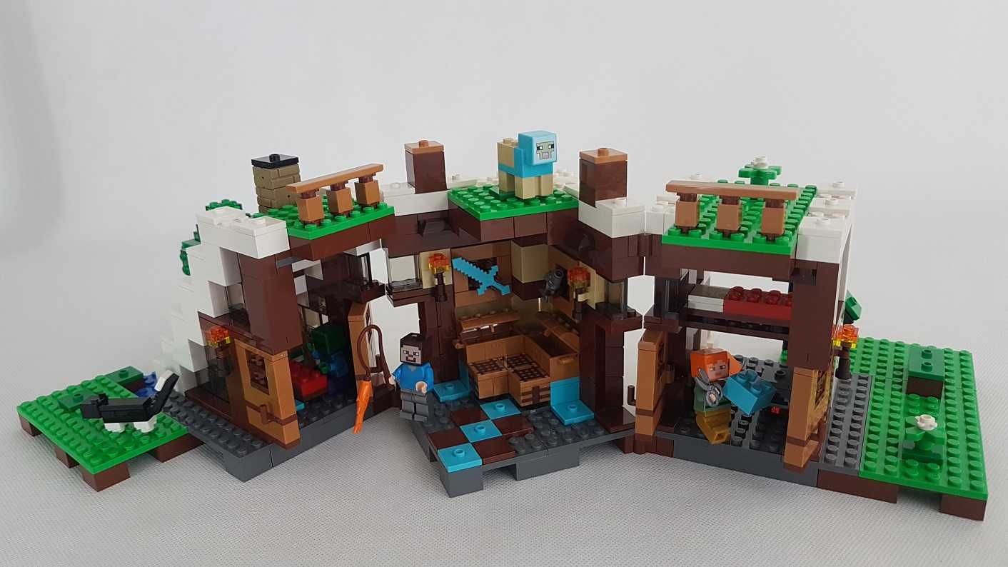 LEGO 21134 MINECRAFT BAZA POD WODOSPADEM, 100% kompletny, jak nowy