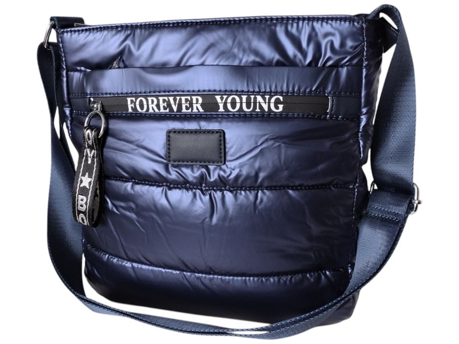 Torebka Damska, Miejska Mała Pikowana Listonoszka, Kolor Niebieski