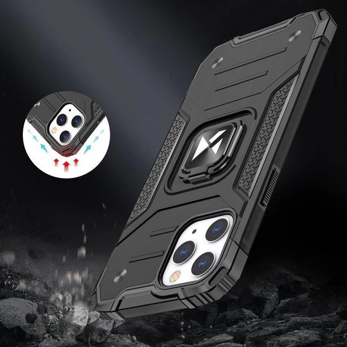 Wozinsky Ring Armor etui iPhone 14 Pro Max hybrydowy pokrowiec czarny