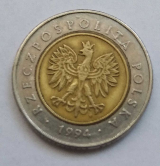 Li M285 , 5 zł złoty 1994 destrukt polska stara moneta