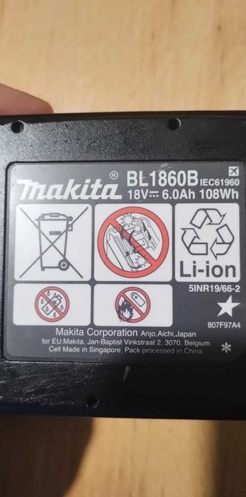 Baterie makita 6ah, 4ah orginal z ladowarkami
