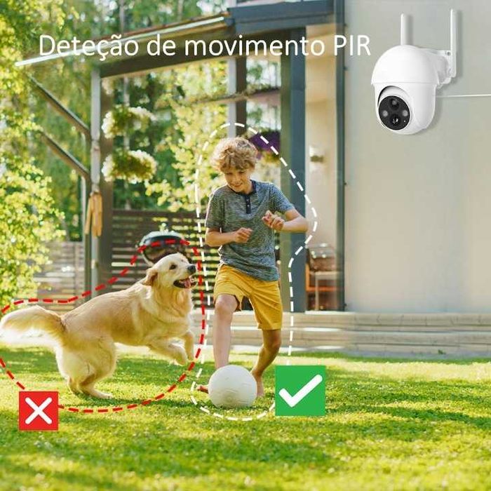 Câmara de vigilância 3MP/sem fios/visão noturna COR/DETECÇÃO MOVIMENTO