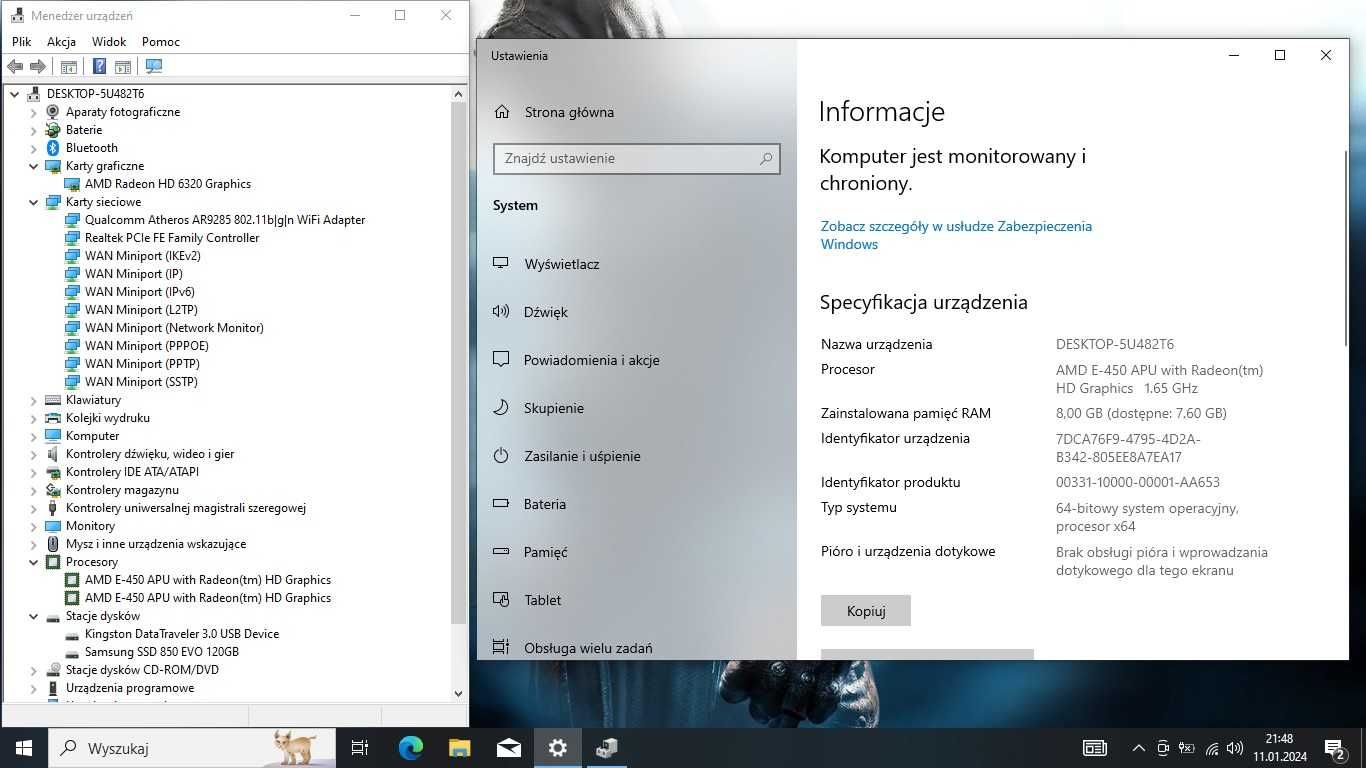 Piękny HP 635 AMD/8GbDDR/SSD/Radeon6320