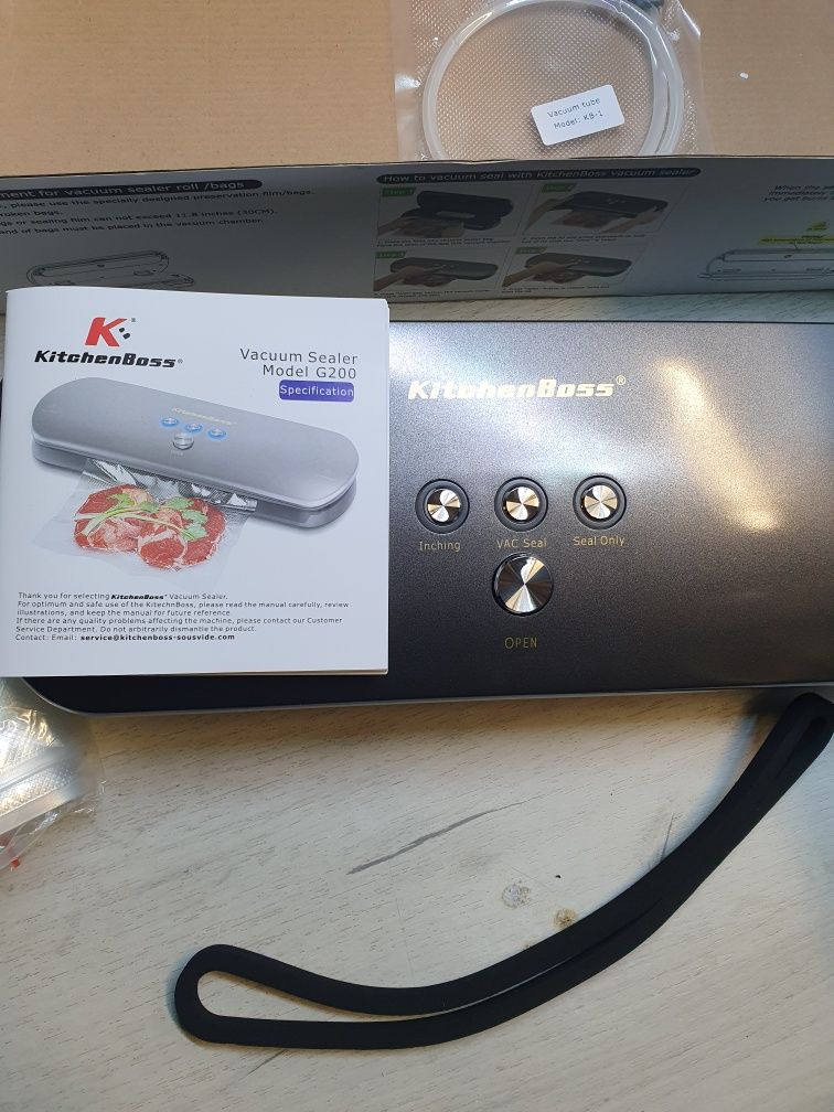 KitchenBoss Urządzenie do pakowania próżniowego 3 w 1 + 20 worków