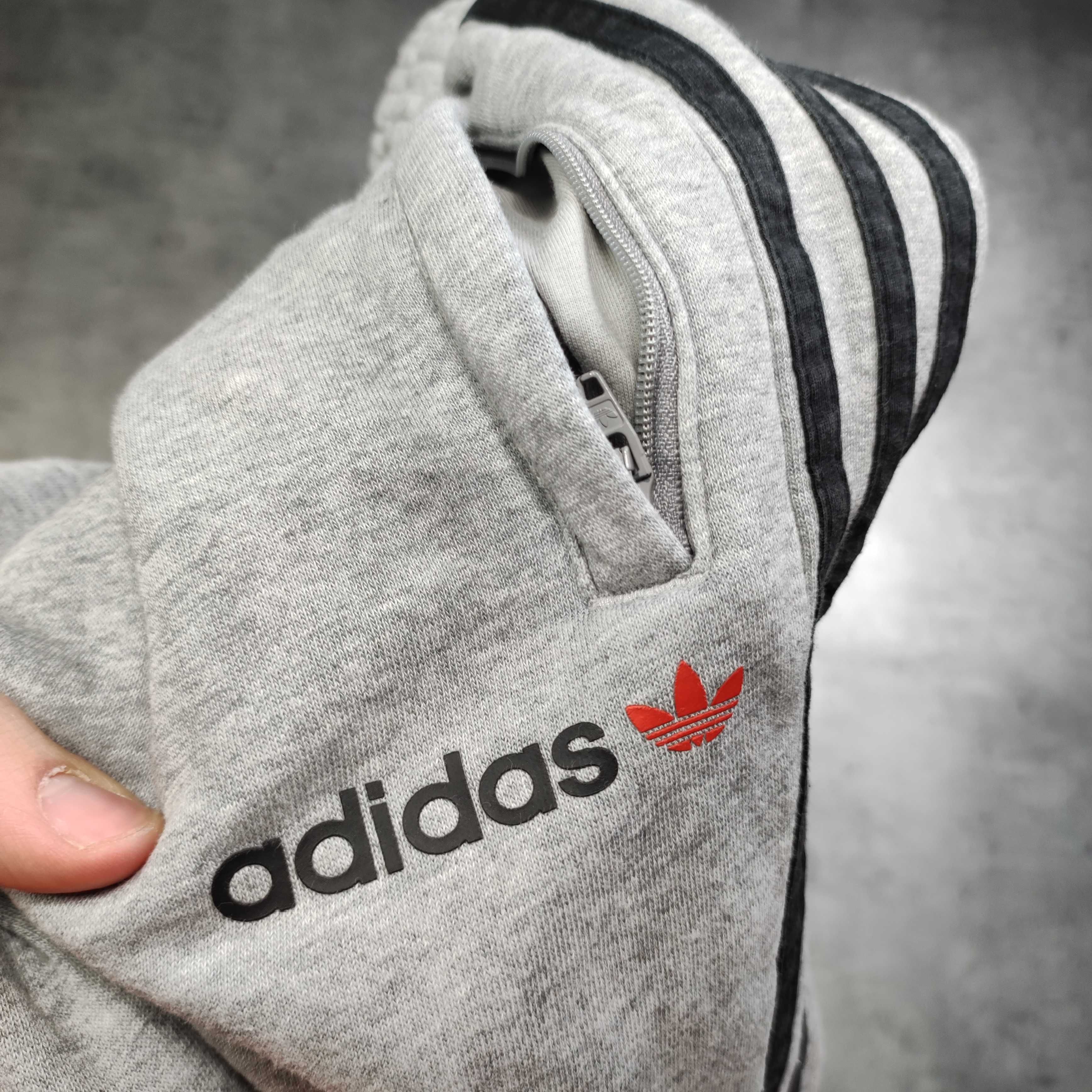 MĘSKIE Spodnie Dresy Dresowe Sport Bawełna 3 Paski Logo Adidas Nadruk