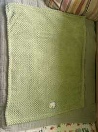 Zielony pluszowy kocyk 110x70