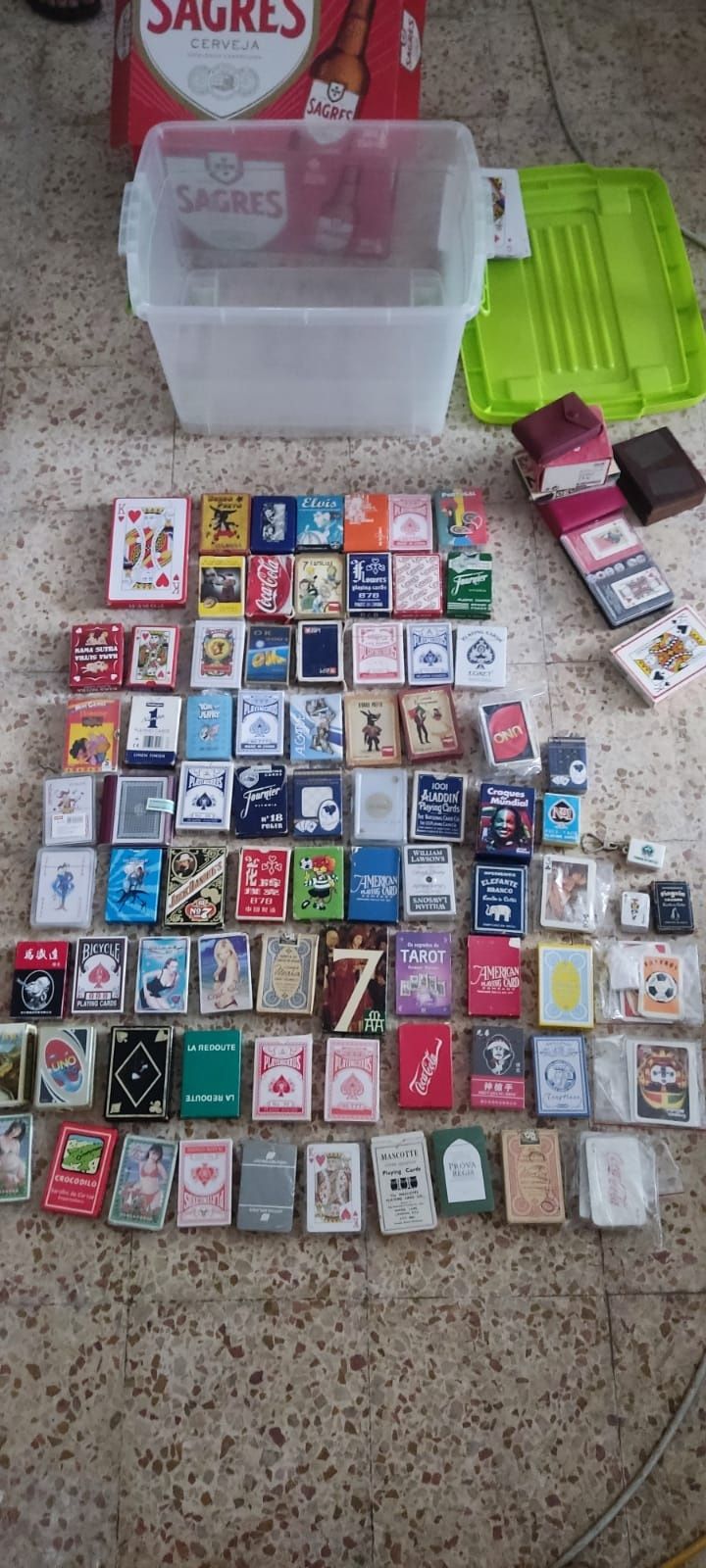 170 + 15 mini baralhos de cartas coleção