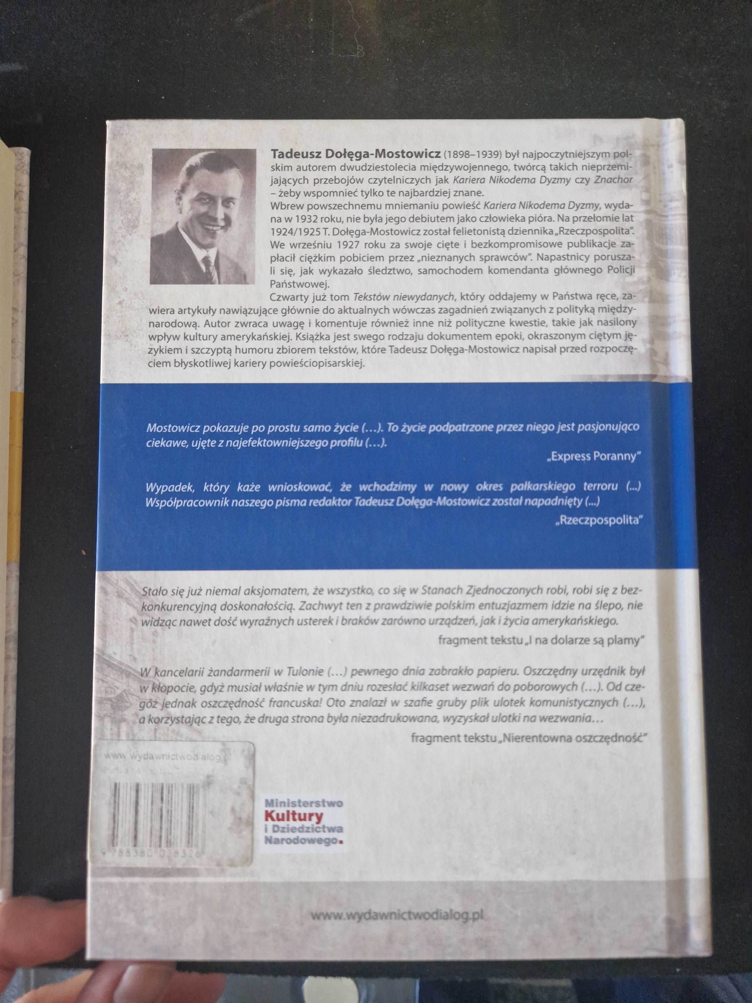 Tadeusz Dołęga-Mostowicz Teksty niewydane 4 tomy Twarda okładka Unikat