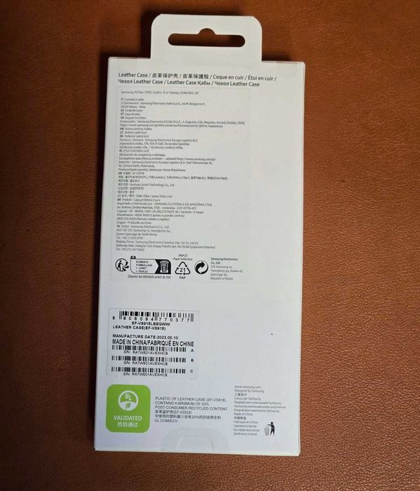 Oryginalny Futerał Samsung S23 Ultra Leather Case Kolor Czarny Skóra