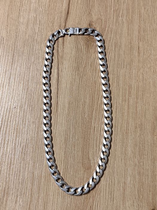 Wielki ,ciężki srebrny łńcuch pancerka proba 925-waga 144 gr.