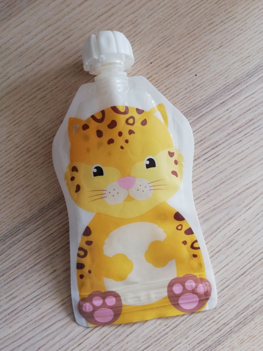 Saszetka tubka na mus przecier choomee dla niemowląt tygrysek gepard