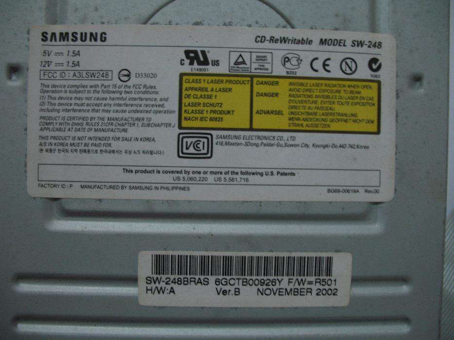 Gravador de CD-rw SAMSUNG sw-248