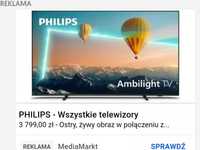 Nowy 65PUS8007 Philips AMBILIGHT4k 100%sprawny nieużywany naGWARANCJI