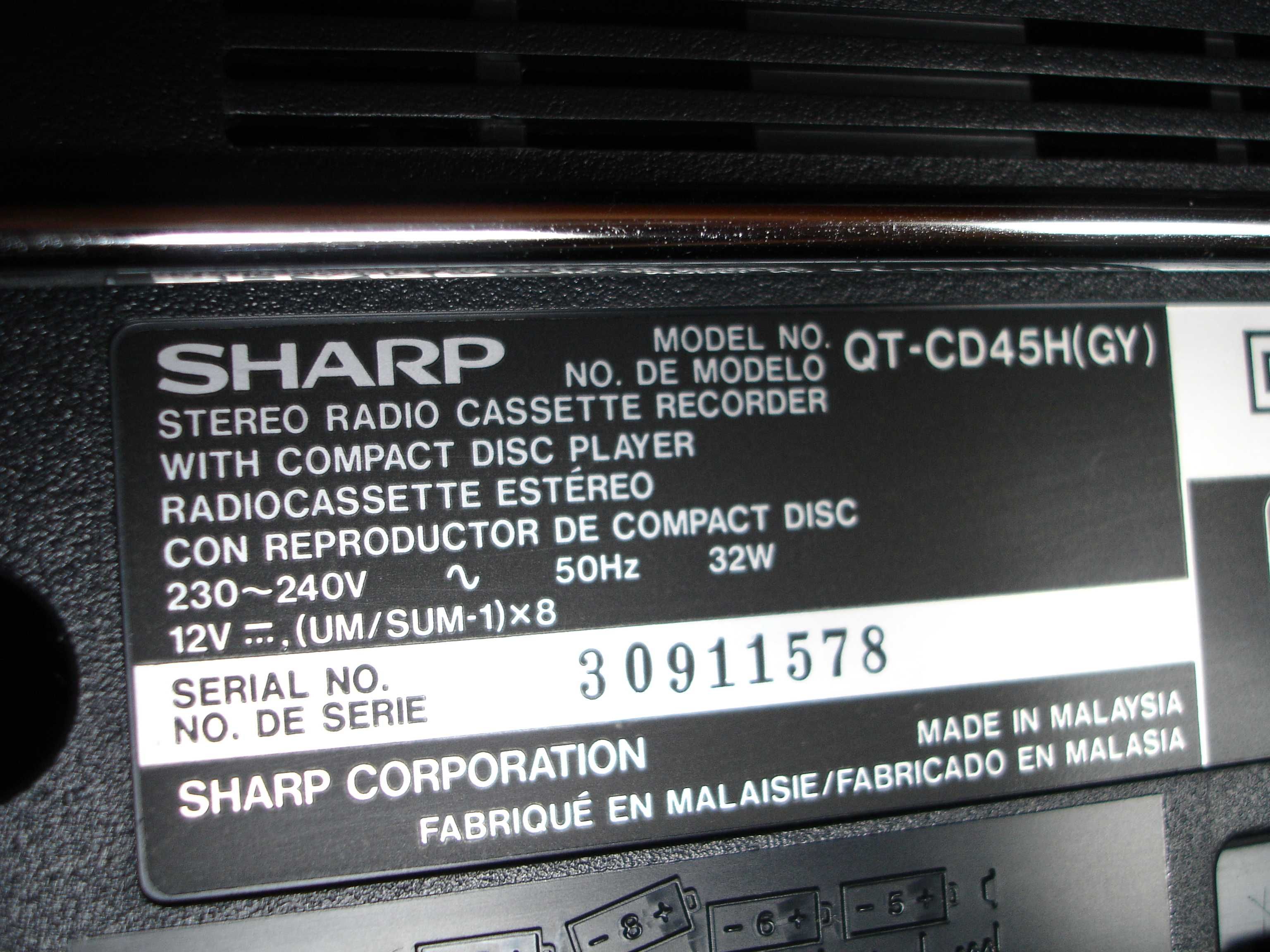 Radiomagnetofon SHARP QT-CD45H