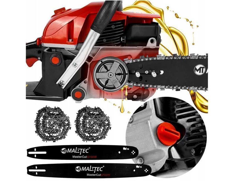 PIŁA SPALINOWA 5,7 KM Mocna do drzewa drewna Prowadnice Łańcuchy NOWA