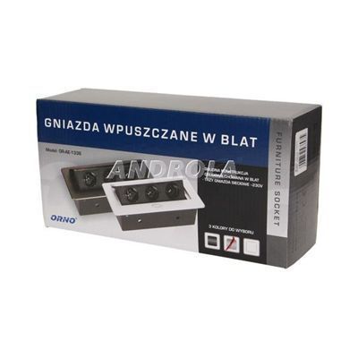 Gniazda Wpuszczane W Blat 3X250V Płaski Rant Srebr