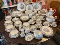 Duzy zestaw pięknej angielskiej porcelany Royal Albert Silver Birch