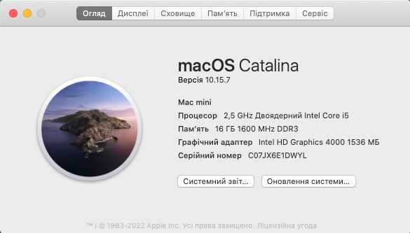 Mac mini (Late 2012)/ 16gb RAM / 480gb ssd / 1tb hdd/ Catalina